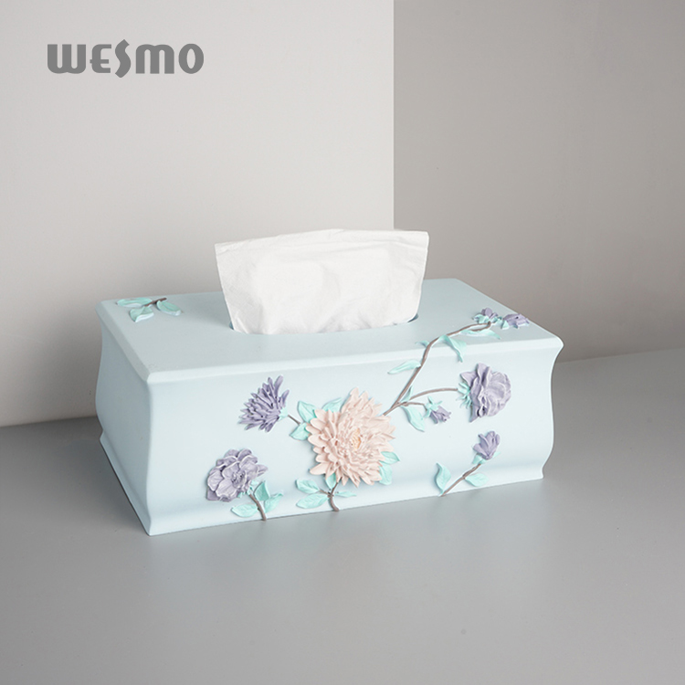 New Accessories Kitchen Household Durable Polyresin Floral Tissue Holder Box